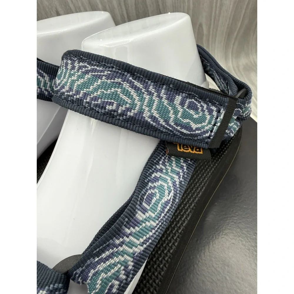 Teva Original Universal Mens Size 9 Archive Topo Navy Print Outdoor Sandals NEW